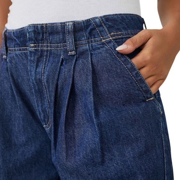 Free People We The Free Equinox Denim Trousers in Ritual Blue - Picture 5 of 13